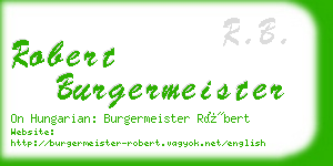 robert burgermeister business card